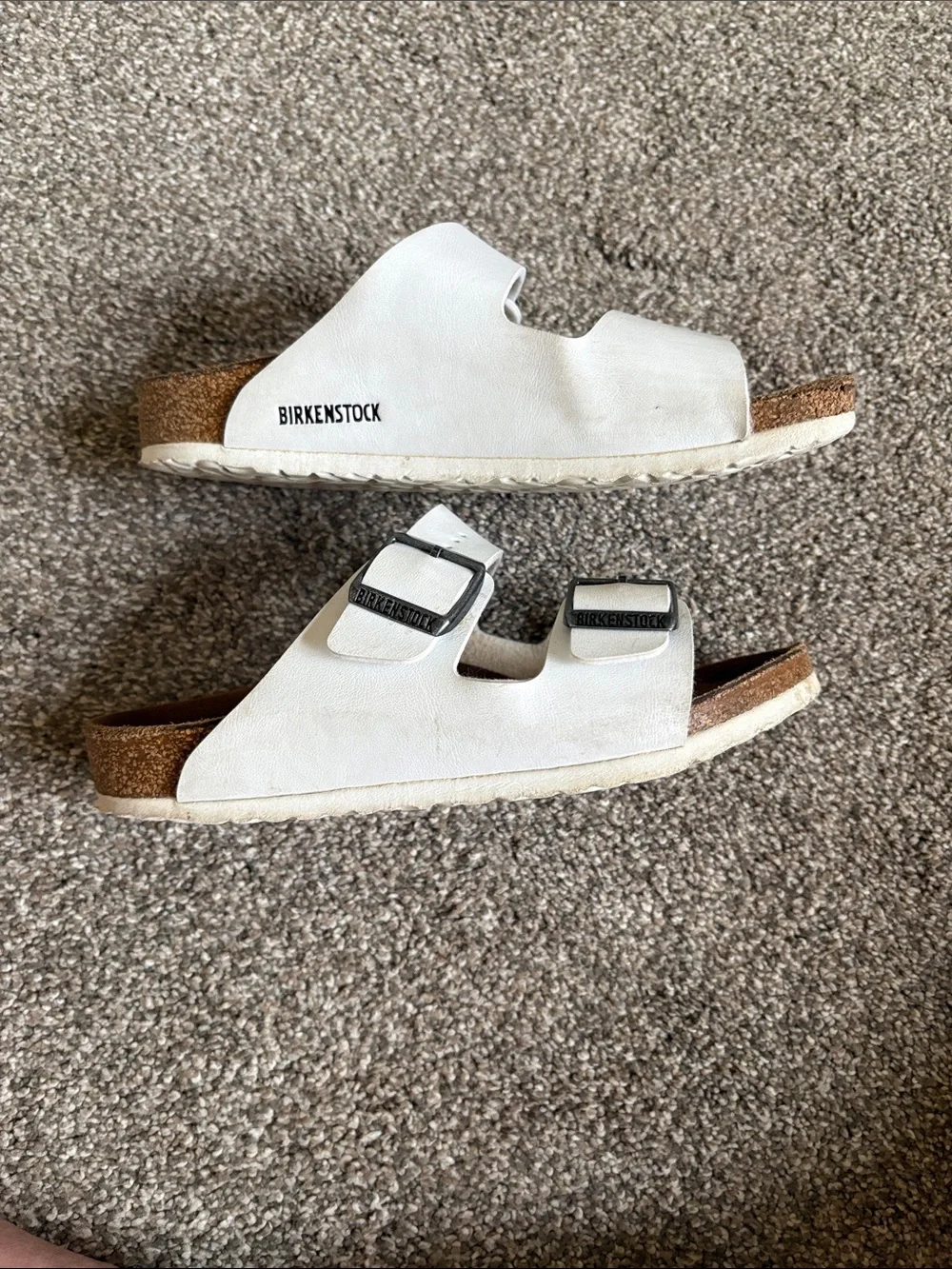 Kids White Birkenstock Double Strap Sandals